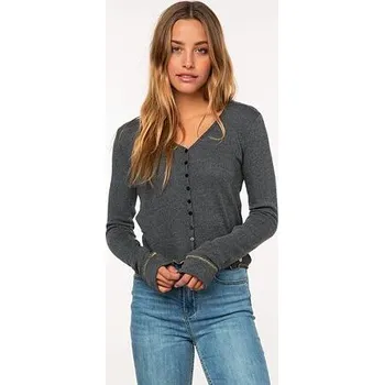 Pánské tričko Svetr Rip Curl LIKELY LONG SLEEVE CARDI Black Marled velikost L