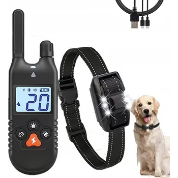 Obojek pro psa VÝCVIKOVÝ OBOJEK S DÁLKOVÝM OVLADAČEM PRO MALÉ/VELKÉ PSY, DOSAH 900 M, OVLADAČ SE SVĚTLEM