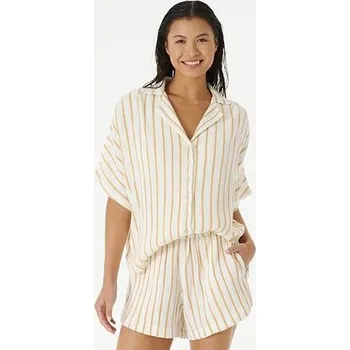 Košile Rip Curl PREMIUM SURF STRIPE S/S SHIRT Gold velikost M