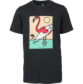 Pánské tričko Tričko Rip Curl SURFING FLAMINGO SS TEE Black velikost 8