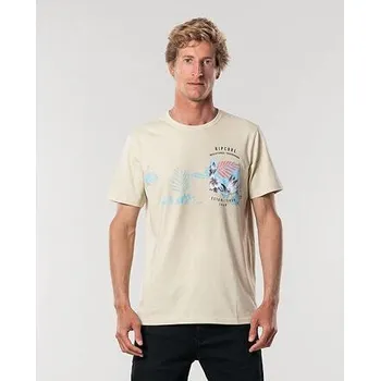 Pánské tričko Tričko Rip Curl THE POUCHER S/S TEE Light Khaki velikost XXL