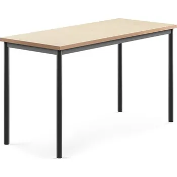 Psací stůl Stůl SONITUS, 1400x600x760 mm, antracitově šedé nohy, deska s linoleem, béžová