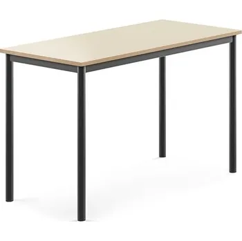 Jídelní stůl Stůl BORÅS, 1200x600x760 mm, antracitově šedé nohy, HPL deska, bříza