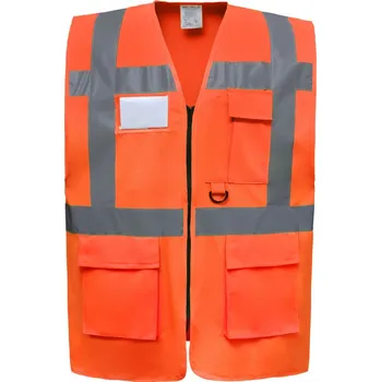 pracovní vesta Yoko Vesta HVW801 Hi-Vis, multifunkční, výstražná COT79W801zv916-hi vis oran Oranžová fluorescent 6XL