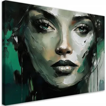Obraz Obraz na plátně, Žena Abstrakt Zelená 60x40