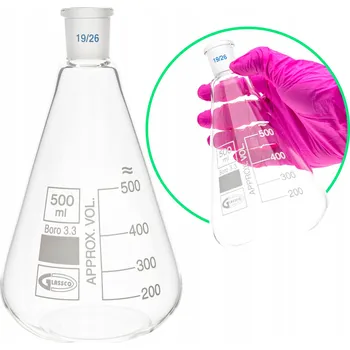 Obraz Erlenmeyerova baňka 500 ml kónická se zábrusem 19/26 sklo 3.3