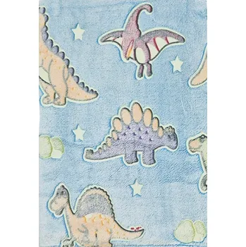 deka Deka mikroplyšová svítící ve tmě 150x200cm - dinosaurus barevný
