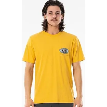 Pánské oblečení Tričko Rip Curl FADEOUT SUN TEE Mustard velikost L