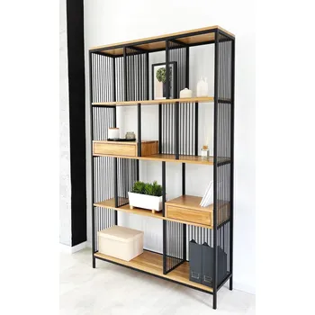 Knihovna Regál ELPlast 120 cm x 200 cm x 35 cm dub přírodní