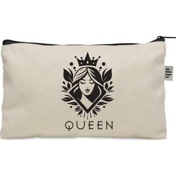 Kosmetická taška Kosmetická taštička béžová dárek Valentýn QUEEN KRÁLOVNA Den žen KO_031