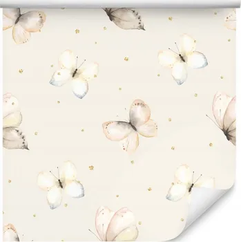 Tapeta Dětská tapeta na zeď, motýli, příroda, puntíky