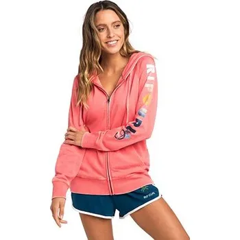 Pánská móda Mikina Rip Curl HORIZION ZIP THRU HOODED FLEEC Calypso Coral velikost S