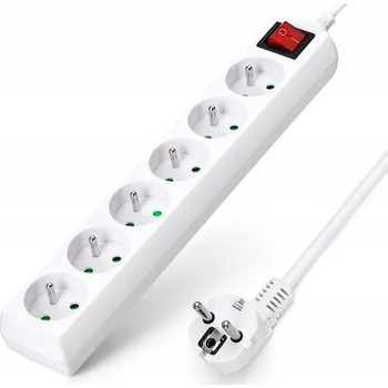 Napájecí kabel Prodlužovací Kabel přívod Aigostar 3 m, 6 ks, bílý