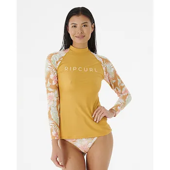 Pánské tričko Lykra Rip Curl ALWAYS SUMMER UPF 50+ LS TOP Gold velikost XL