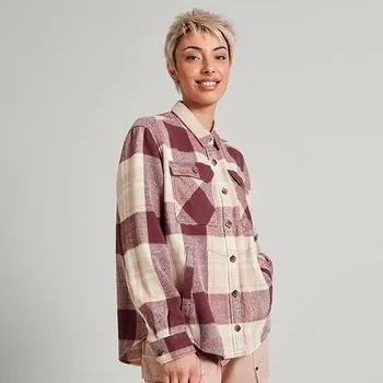 Pánská košile Košile Kathmandu HUNTLY WMNS L/S SHIRT O2U-Mahogany/Natural Check velikost 12