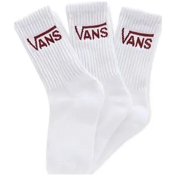 Dámské ponožky Ponožky Vans CLASSIC CREW WMNS 6.5-10 3PK White/Pomegranate velikost O/S