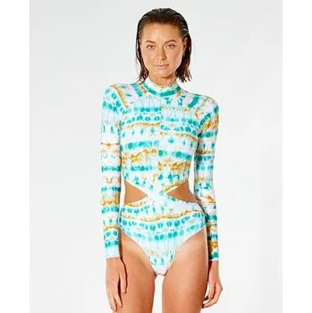 Dámské plavky Plavky Rip Curl SUMMER BREEZE LS SURFSUIT Light Aqua velikost L