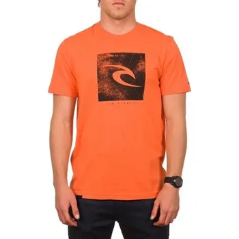 Pánské tričko Tričko Rip Curl SLASHED ICON S/S TEE Hot Coral velikost M