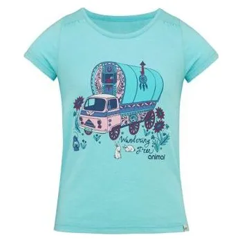 Dívčí oblečení Tričko Animal BETSY BUS Lagoon Green Marl velikost 2