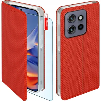 Pouzdro na mobilní telefon Pouzdro s klopou KrainaGSM pro Motorola Edge 50 Neo, červené