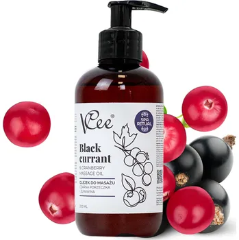 Masážní přípravek VCEE MASÁŽNÍ OLEJ ČERNÝ RYBÍZ & BRUSINKY 200 ML