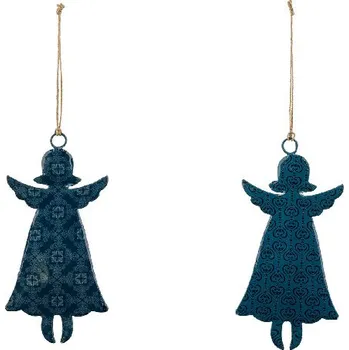 Bytová dekorace Ego Dekor Anděl plechový, denim, balení obsahuje 2 kusy! M (DOPRODEJ)
