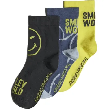 Pánské ponožky Dětské Ponožky ADIDAS SMILEY SOCKS JG5804 – Černá 34-36