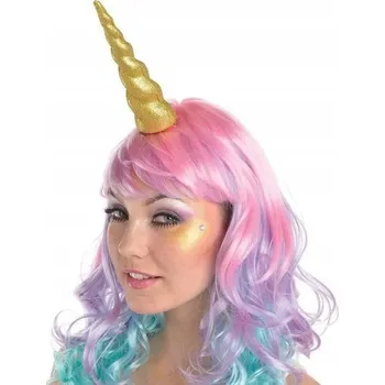 ZLATÝ ROH JEDNOROŽCE UNICORN BROKAT ČELENKA