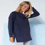 Blancheporte Dlouhá moltonová mikina nám.modrá 46/48