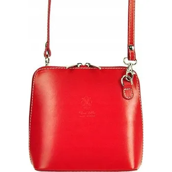 Kabelka Vera Pelle kabelka kožená kabelka přes rameno z pravé kůže červená