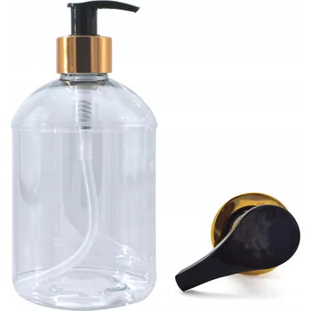 Obraz Ruční dávkovač mýdla stojací HoliDom 500 ml bezbarvý, černý, žlutý