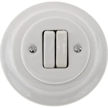 vypínač Porcelánový žaluziový vypínač 2 páčkový bílá