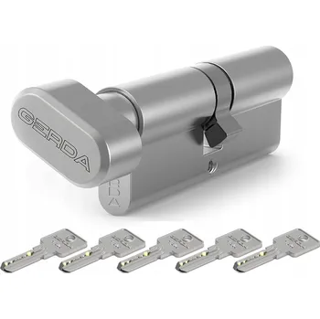 Vložka do dveří Cylindrická vložka zámku Gerda certifikovaná nikl satén 65 mm 10 mm 5 klíčů