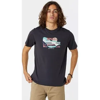 Tričko Rip Curl HORIZON FRONT PRINT SSTEE Washed Black velikost L