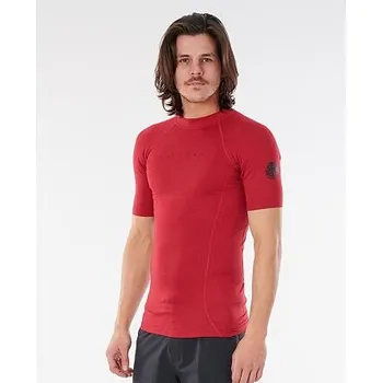 Pánské tričko Lykra Rip Curl DAWN PATROL PERF S/SL UV Red Marle velikost L