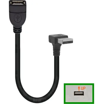 Kabel do PC USB 2.0 prodlužovací kabel, samec-samice, zahnutý, 0.5m Vlevo