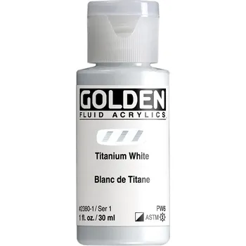 Vodová barva Akrylová barva Golden Fluid - 2380 Titanium White Objem: 30 ml