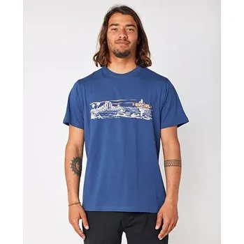 Pánské tričko Tričko Rip Curl PARADISE LAND TEE Washed Navy velikost XL