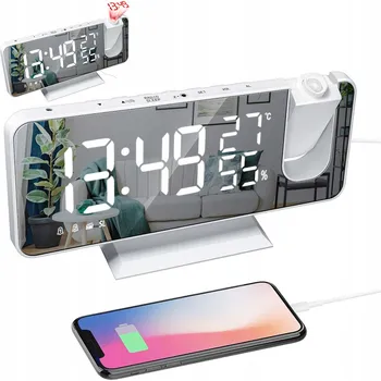 Hodiny ELEKTRONICKÉ HODINKY BUDÍK ALARM TEPLOMĚR ZRCADLO LED HODINY RÁDIO