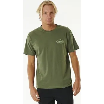 Pánské tričko Tričko Rip Curl VAPORCOOL BRIDGE TEE Dark Olive velikost L