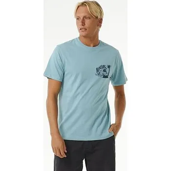 Pánské oblečení Tričko Rip Curl KEEP ON TRUCKING TEE Dusty Blue velikost M