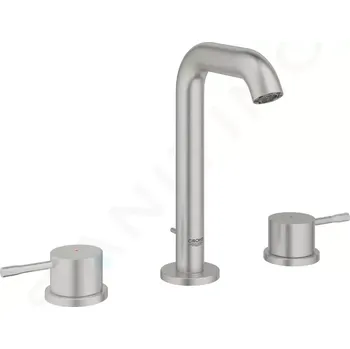 Vodovodní baterie Grohe Essence Umyvadlová baterie s výpustí, 3-otvorová instalace, supersteel, 20296DC1