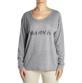 Pánské tričko Tričko Hurley ONE&ONLY MESH DRIFIT RACER L/S Carbon Heather velikost XS