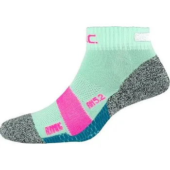 Dámské ponožky Ponožky PAC RN 5.2 RUNNING REFLECTIVE PRO SHORT Mint / Pink velikost 35-37