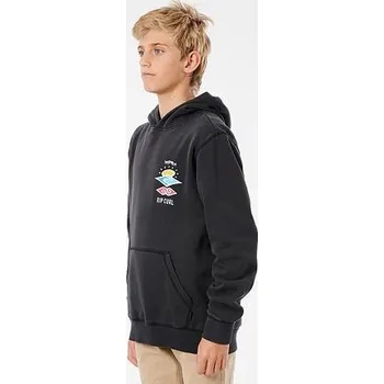 Chlapecká mikina Mikina Rip Curl SEARCH ICON HOOD-BOY Washed Black velikost 8