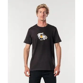 Pánské tričko Tričko Rip Curl KLAXON S/S TEE Black velikost XXL