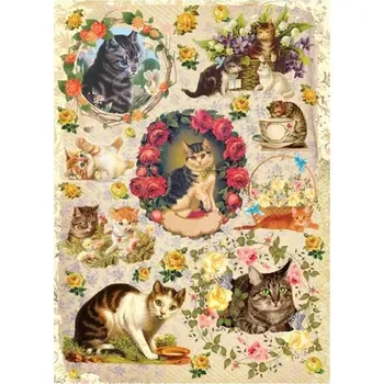 Umělecký papír Rýžový papír A3-280 - Kočky - Cadence