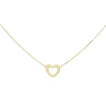 Náhrdelník Zlatý náhrdelník ze žlutého zlata srdce 40-45cm ZLNAH210F + DÁREK ZDARMA