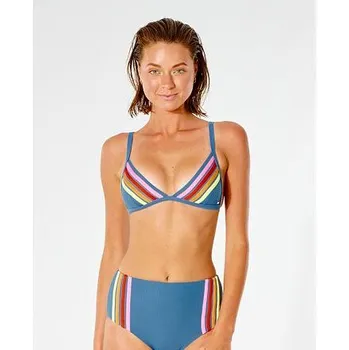 Dámské plavky Plavky Rip Curl WAVE SHAPERS STRIPE BANDED TRI Dark Teal velikost M