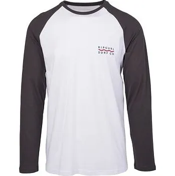 Pánské tričko Tričko Rip Curl SHORE LINES LS TEE Optical White velikost S